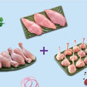 Triple Combo: (480g Boneless Chicken Breast Fillet + Chicken Drumsticks Pack of 6 + 230g Chicken Lollipop with partial skin)