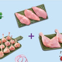 Triple Combo: (480g Boneless Chicken Breast Fillet + 230g Chicken Lollipop with partial skin + Chicken Thigh / Whole Leg Pack of 2 Pcs)